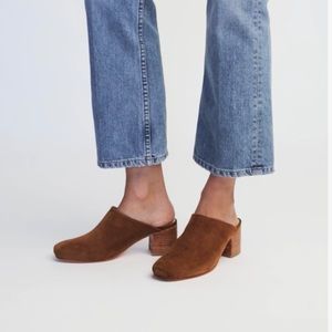 Nisolo LLC Paloma Brown Suede Leather Block Mules